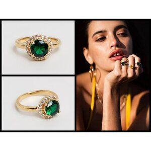 💕VANESSA MOONEY💕 The Corrine Ring Emerald Green 8 NWOT